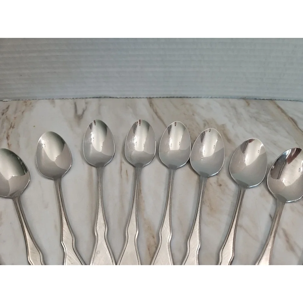 Oneida Stainless Flatware Trinity Burnished SSS Satin Finish Spoons 11 Piece Lot